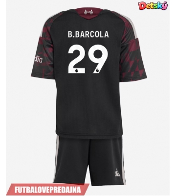 Lacne Dětský Futbalové dres Liverpool Bradley Barcola #29 2026-27 Krátky Rukáv - Tretina (+ trenírky)